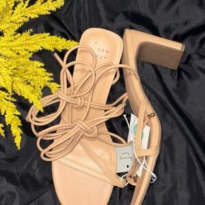 A New Day Women's Beige Strappy Heels